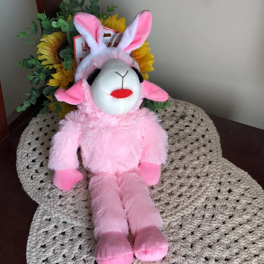 Pink Plush EASTER Lamb Chop DOG Toy